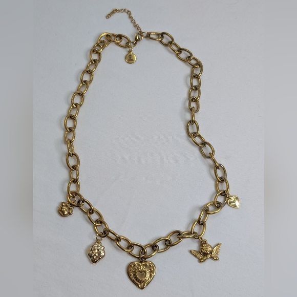 Charm Necklace - Artisan- Gold Plated Hypoallergenic Stainless Steel - J019 - Picture 5 of 5